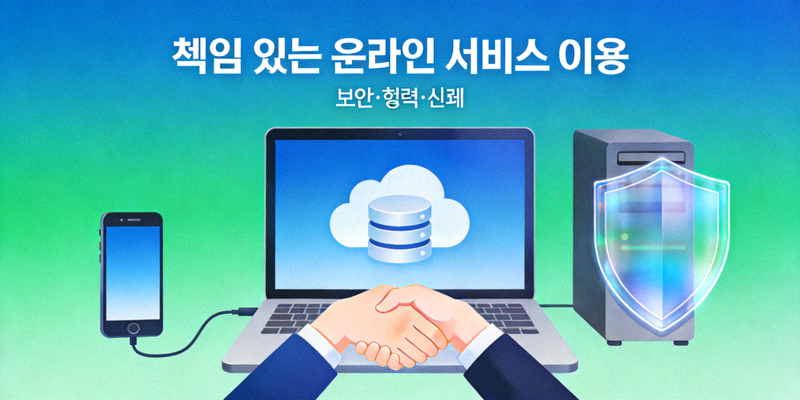 책임 있는 온라인 서비스 이용을 상징하는 이미지